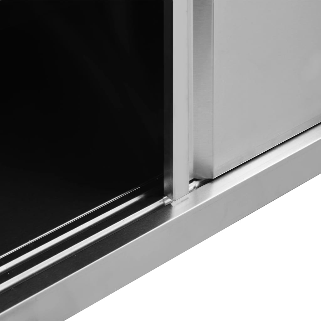 Keittiön Työpöydät Liukuovet 2 Kpl 240X50X(95-97)Cm Ruost Teräs
