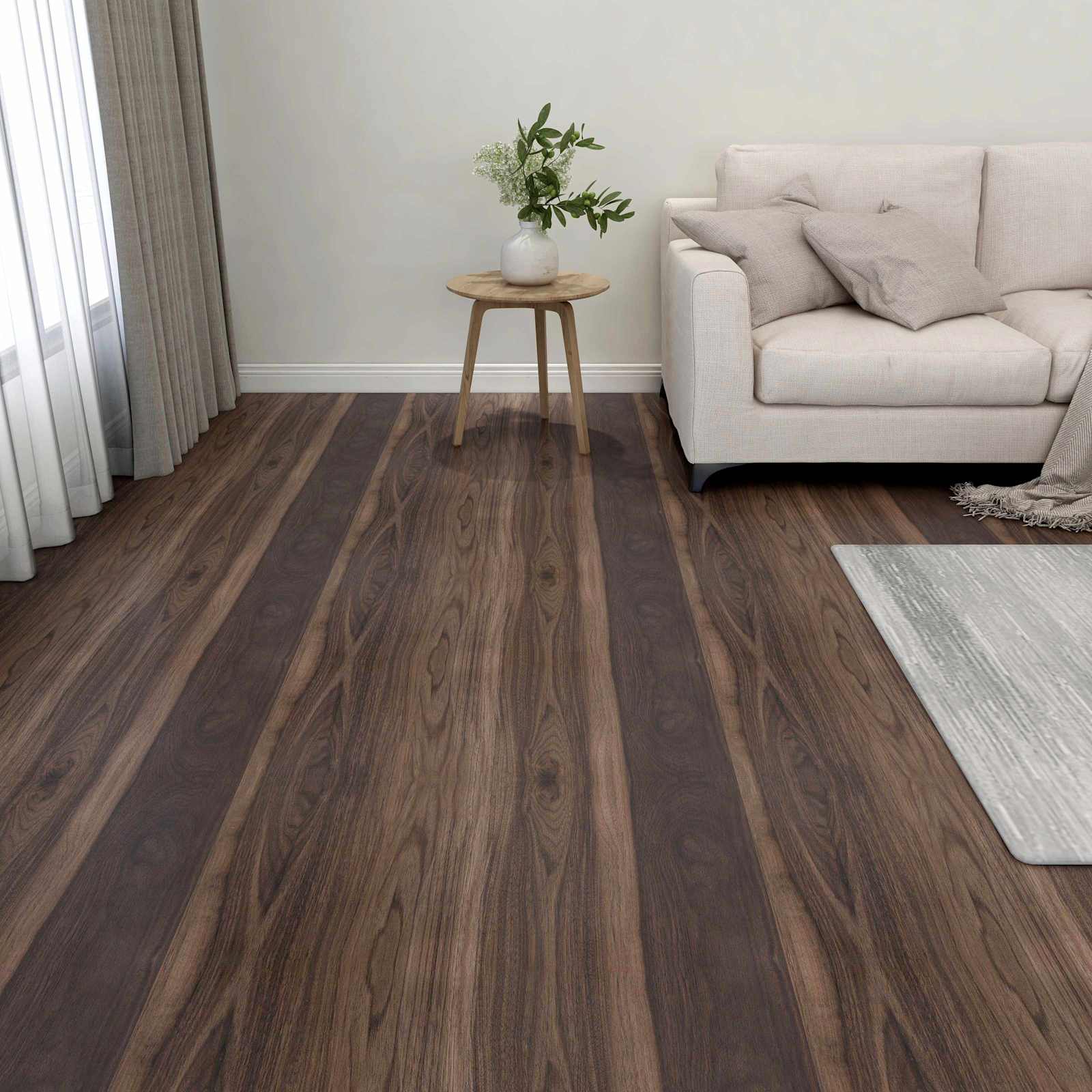 Lattiapaneelit 55 Pcs Tumma Ruskea 5,11 M² Polyvinyylikloridi