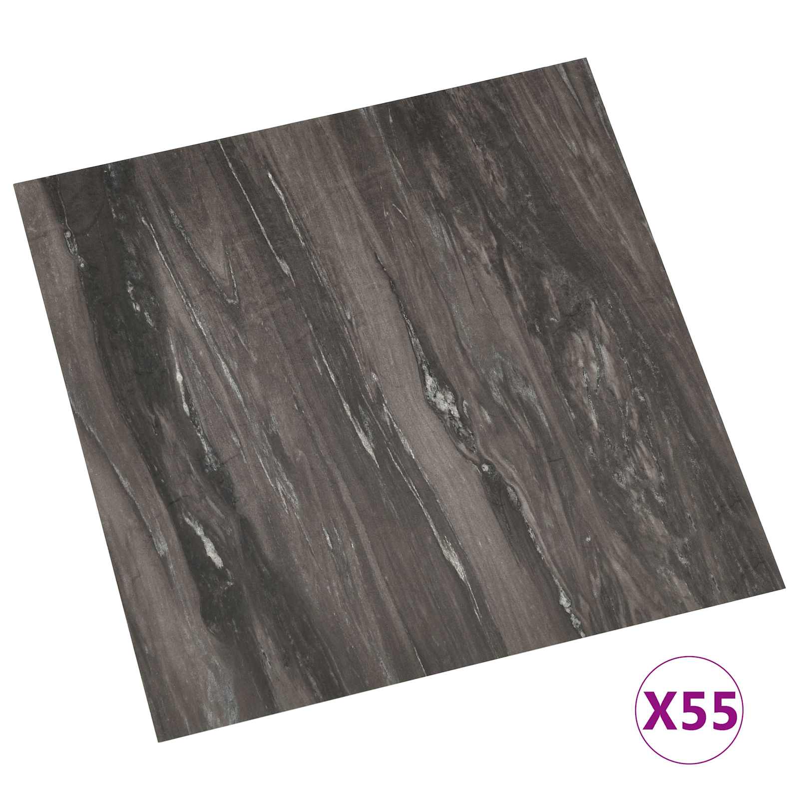Lattialankut 55 Pcs Tumma Harmaa 5,11 M² Polyvinyylikloridi