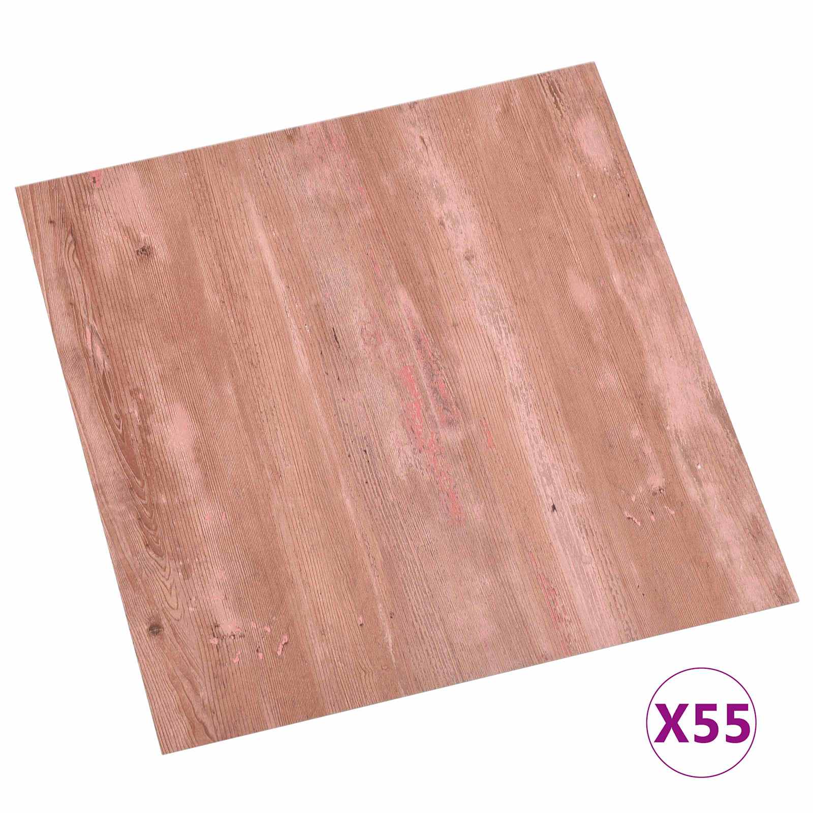 Lattiapaneelit 55 Pcs Punainen 5,11 M² Polyvinyylikloridi