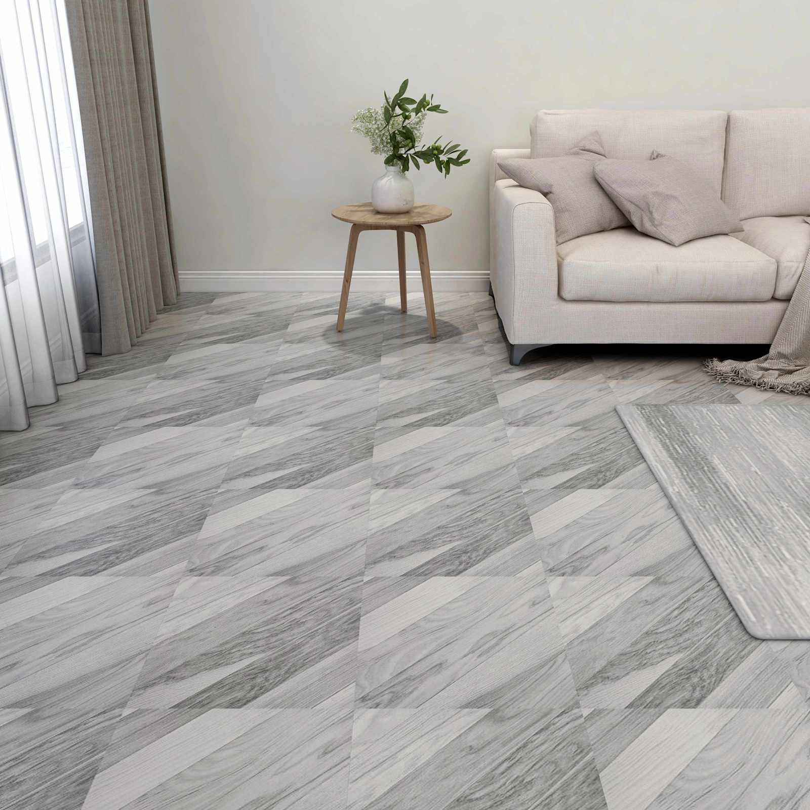 Lattialankut 55 Pcs Harmaa 5,11 M² Polyvinyylikloridi