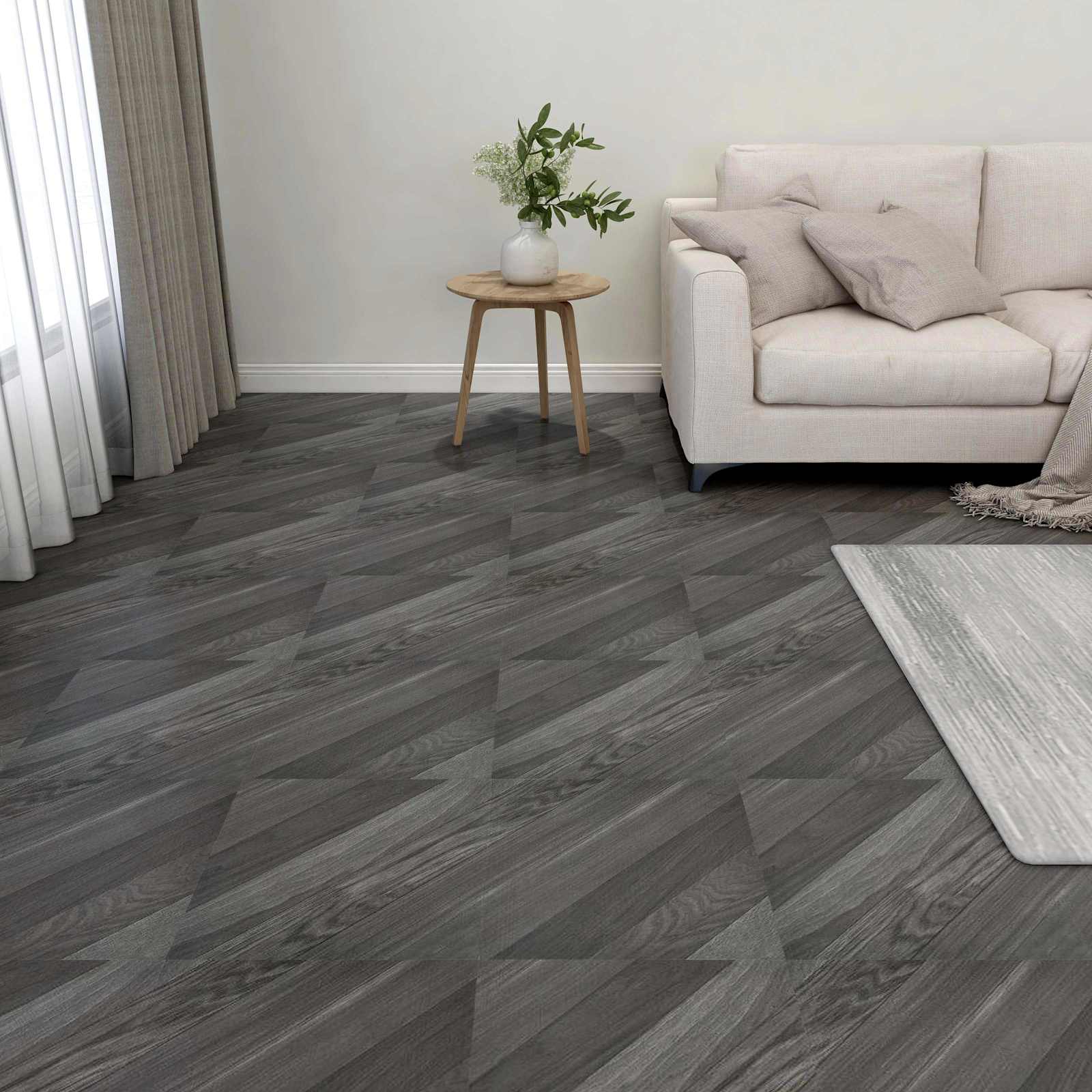 Lattialankut 55 Pcs Harmaa 5,11 M² Polyvinyylikloridi