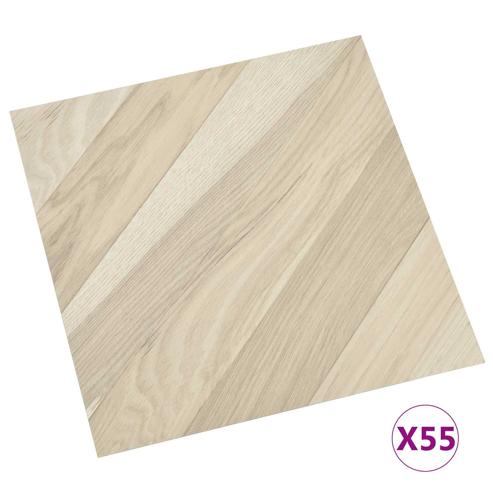 Lattialankut 55 Pcs Beige 5,11 M² Polyvinyylikloridi