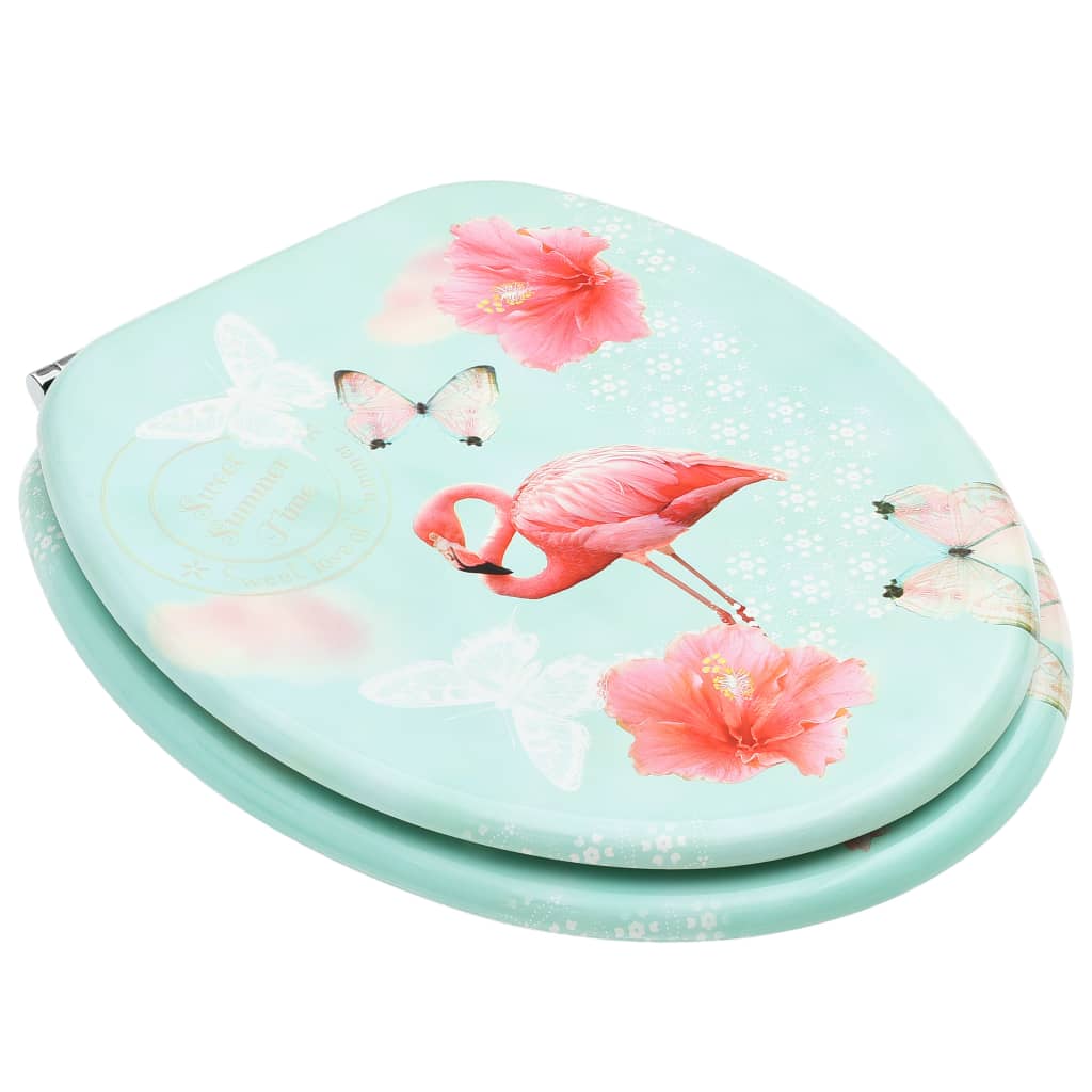 Wc-Istuimet Kansilla 2 Kpl Mdf Flamingokuosi