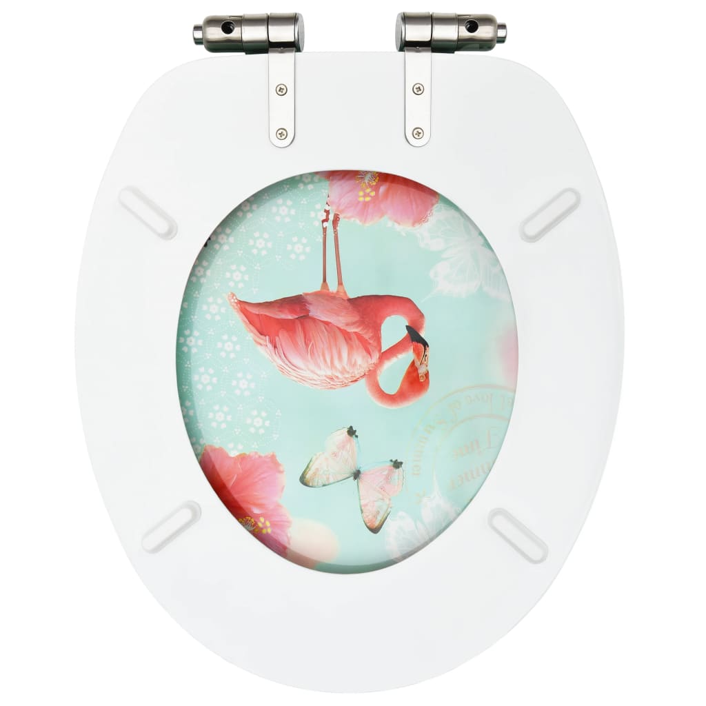 Wc-Istuimet Soft Close -Kansilla 2 Kpl Mdf Flamingokuosi