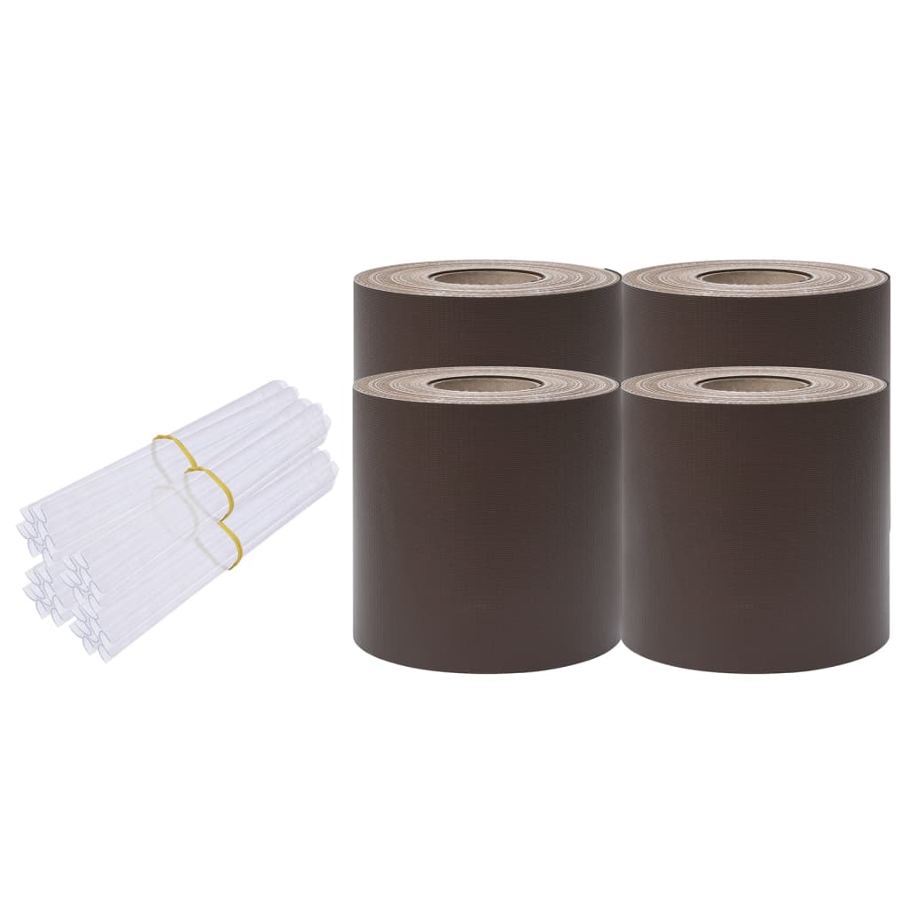 Puutarhan Yksityisyyden Suojat 4 Kpl Pvc 35X0,19 M Ruskea