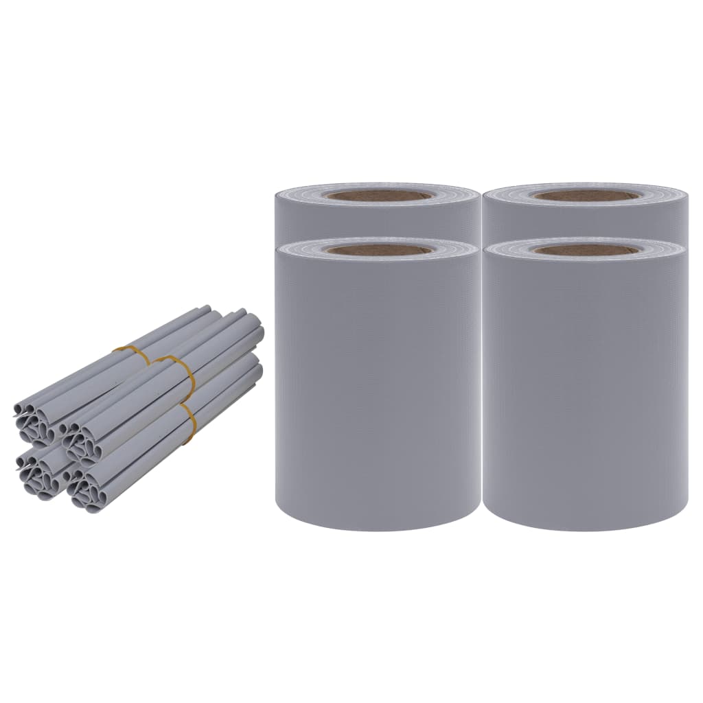 Puutarhan Yksityisyyden Suojat 4 Kpl Pvc 35X0,19M Vaaleanharmaa
