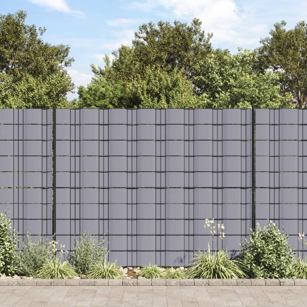 Puutarhan Yksityisyyden Suojat 4 Kpl Pvc 35X0,19M Vaaleanharmaa