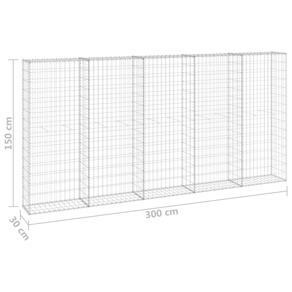 Gabion-Kivikori Kansilla Galvanoitu Teräs 300X30X150 Cm