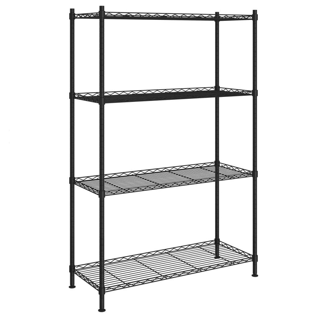 4-Kerroksinen Varastohylly 90X35X137 Cm Musta 200 Kg