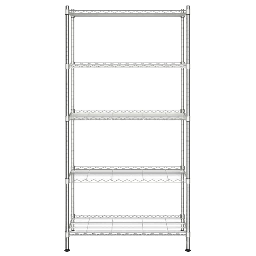 5-Kerroksinen Varastohylly 90X35X180 Cm Kromi 250 Kg
