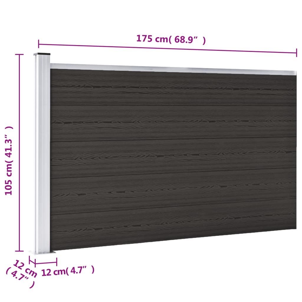Aitapaneeli Wpc 175X105 Cm Musta