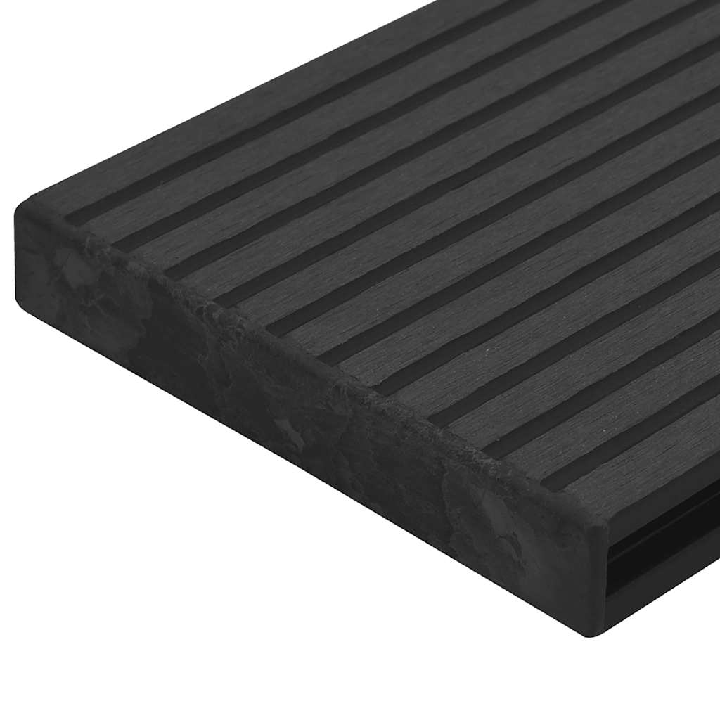 Terassin Päätykappaleet 10 Kpl Musta Muovi