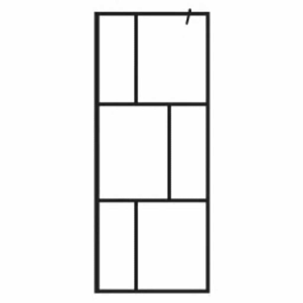 Walk-In Suihkuseinä Karkaistu Lasi Musta 80X195 Cm