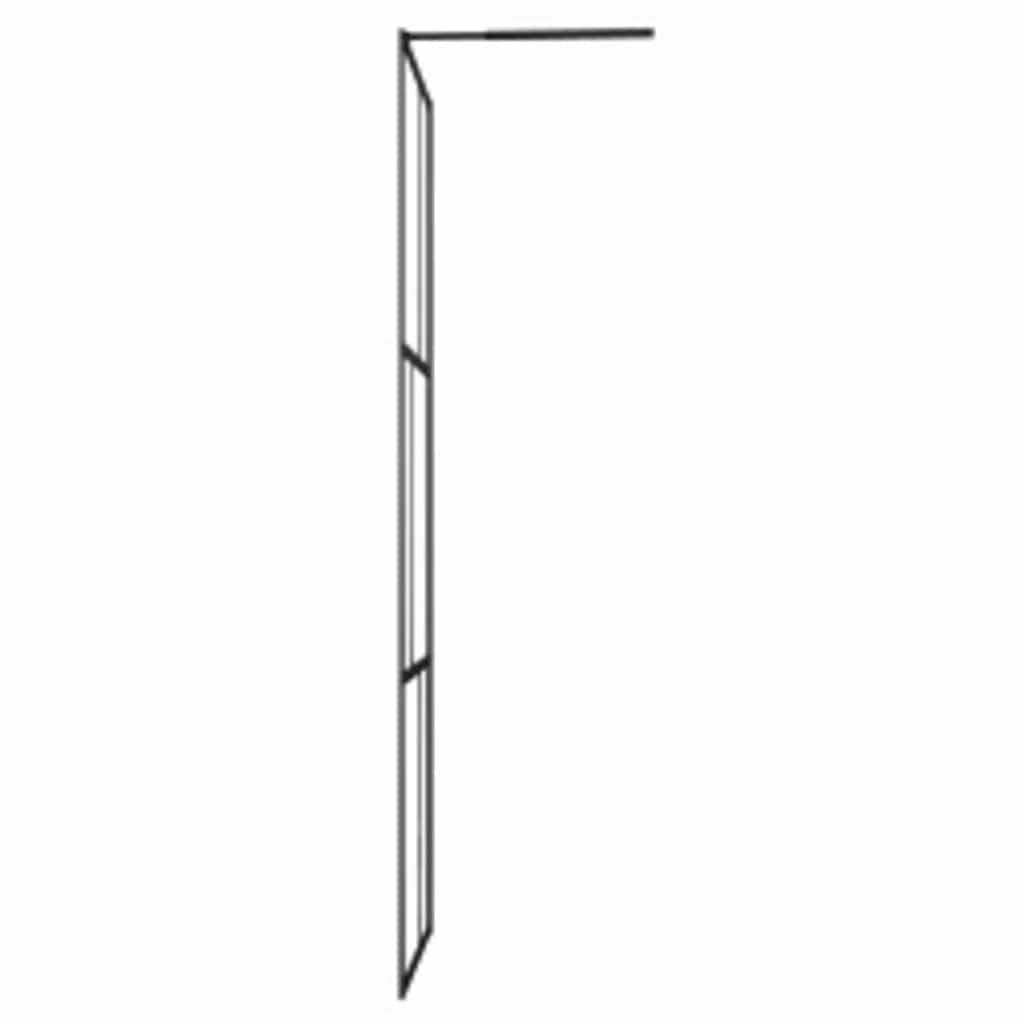 Walk-In Suihkuseinä Karkaistu Lasi Musta 80X195 Cm
