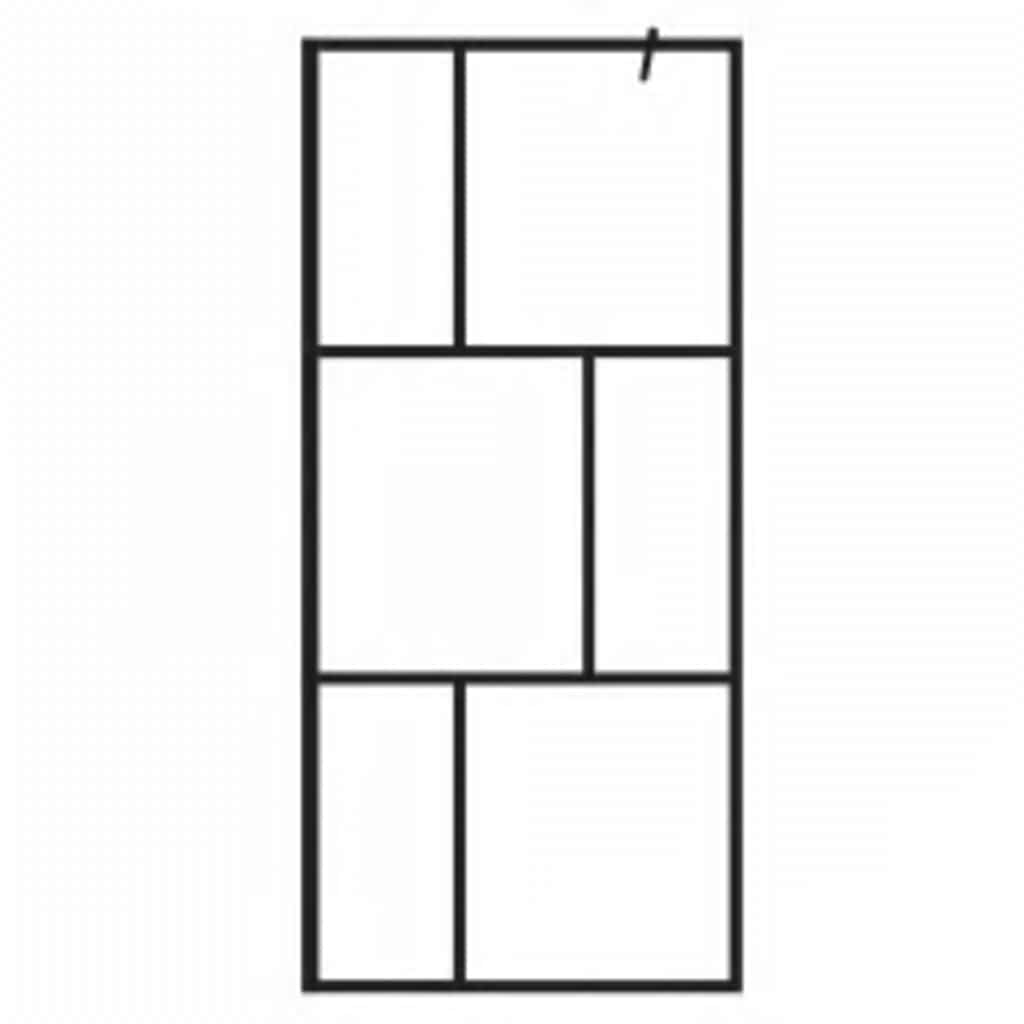 Walk-In Suihkuseinä Karkaistu Lasi Musta 90X195 Cm