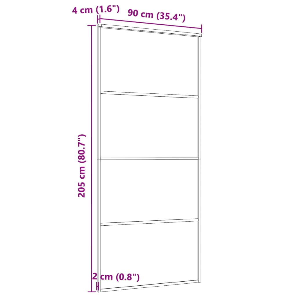 Liukuovi Alumiini Ja Esg-Lasi 90X205 Cm Musta