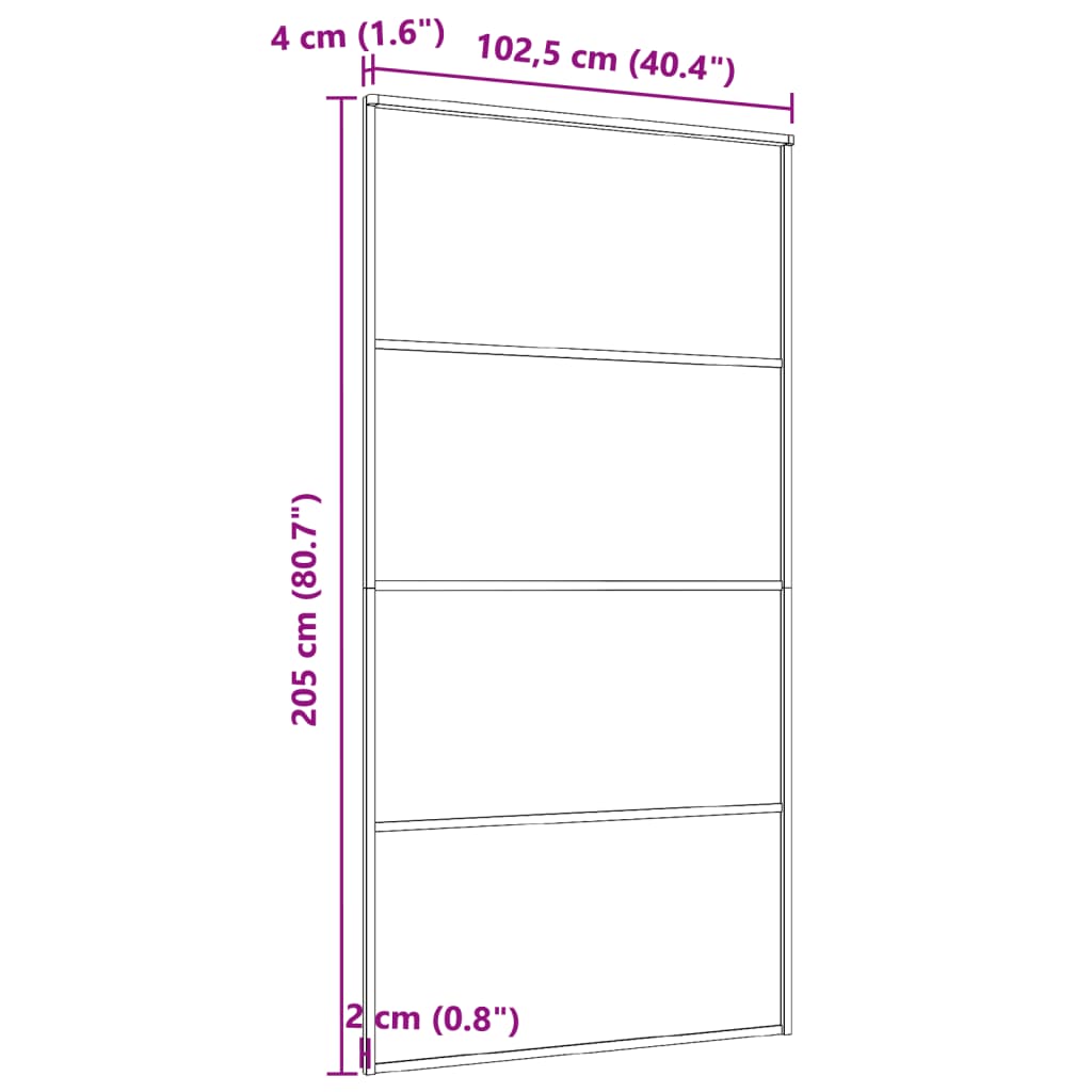 Liukuovi Alumiini Ja Esg-Lasi 102,5X205 Cm Musta
