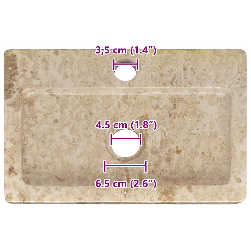 Seinäkiinnitettävä Pesuallas Kerma 38X24X6,5 Cm Marmori