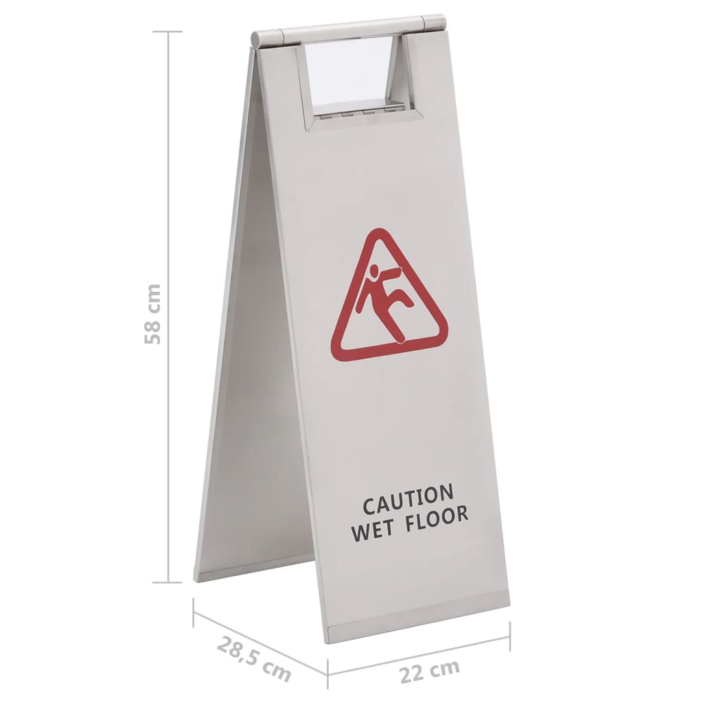 Kokoontaittuva Märän Lattian Varoitusmerkki Ruostumaton Teräs