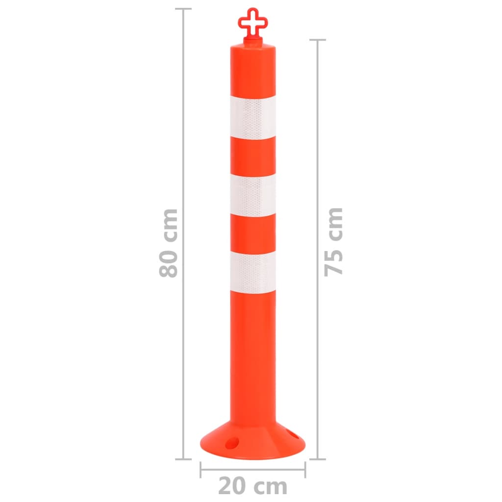 Liikenteenohjaustolpat 4 Kpl Ketjulla 75 Cm Pe