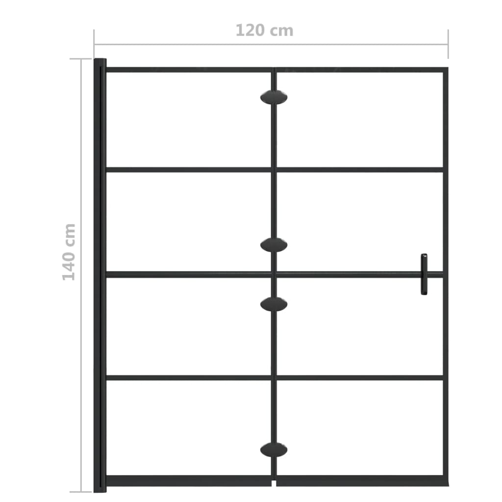 Taittuva Suihkuseinä Esg 120X140 Cm Musta