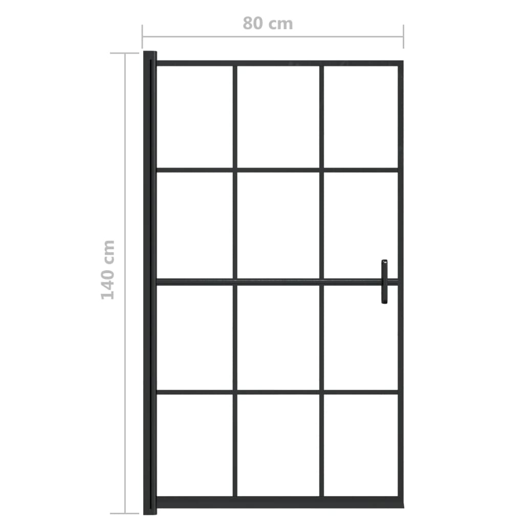 Suihkuseinä Esg 80X140 Cm Musta