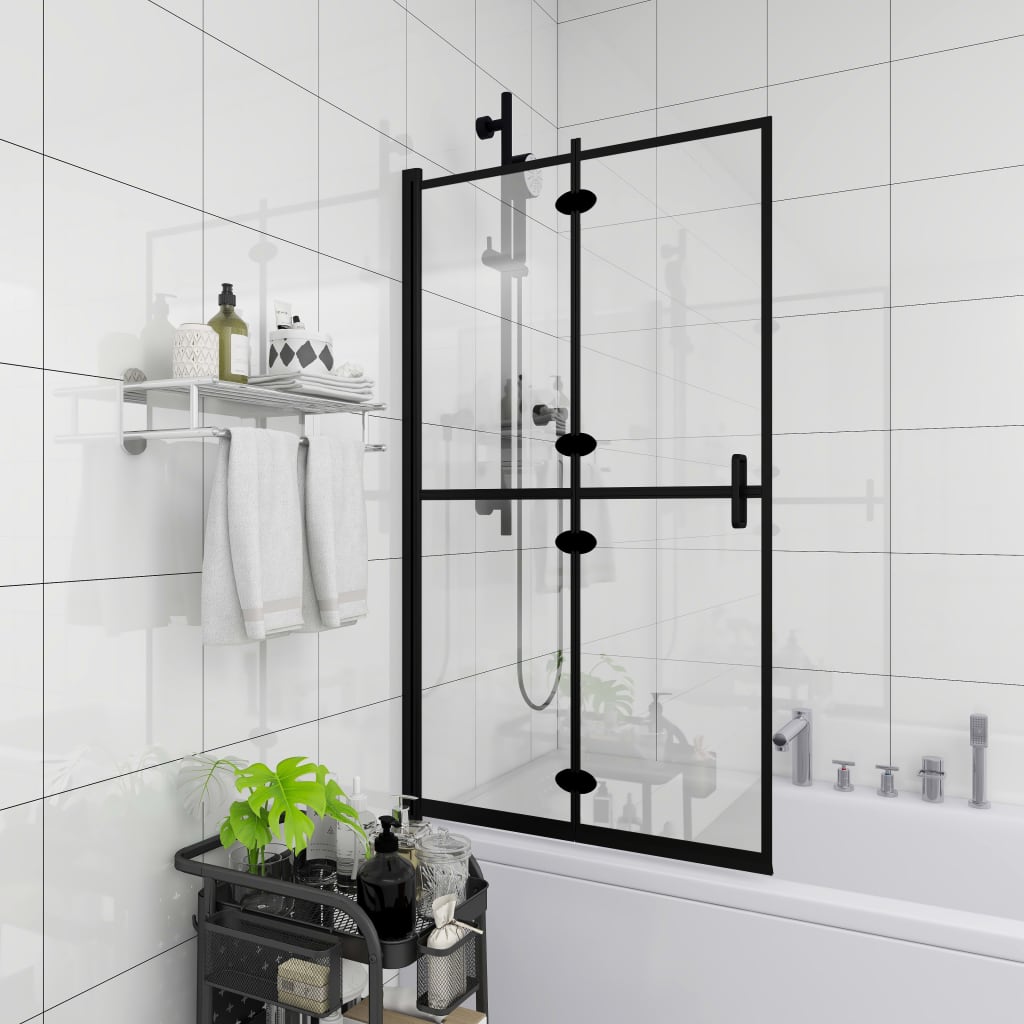 Taittuva Suihkuseinä Esg 100X140 Cm Musta