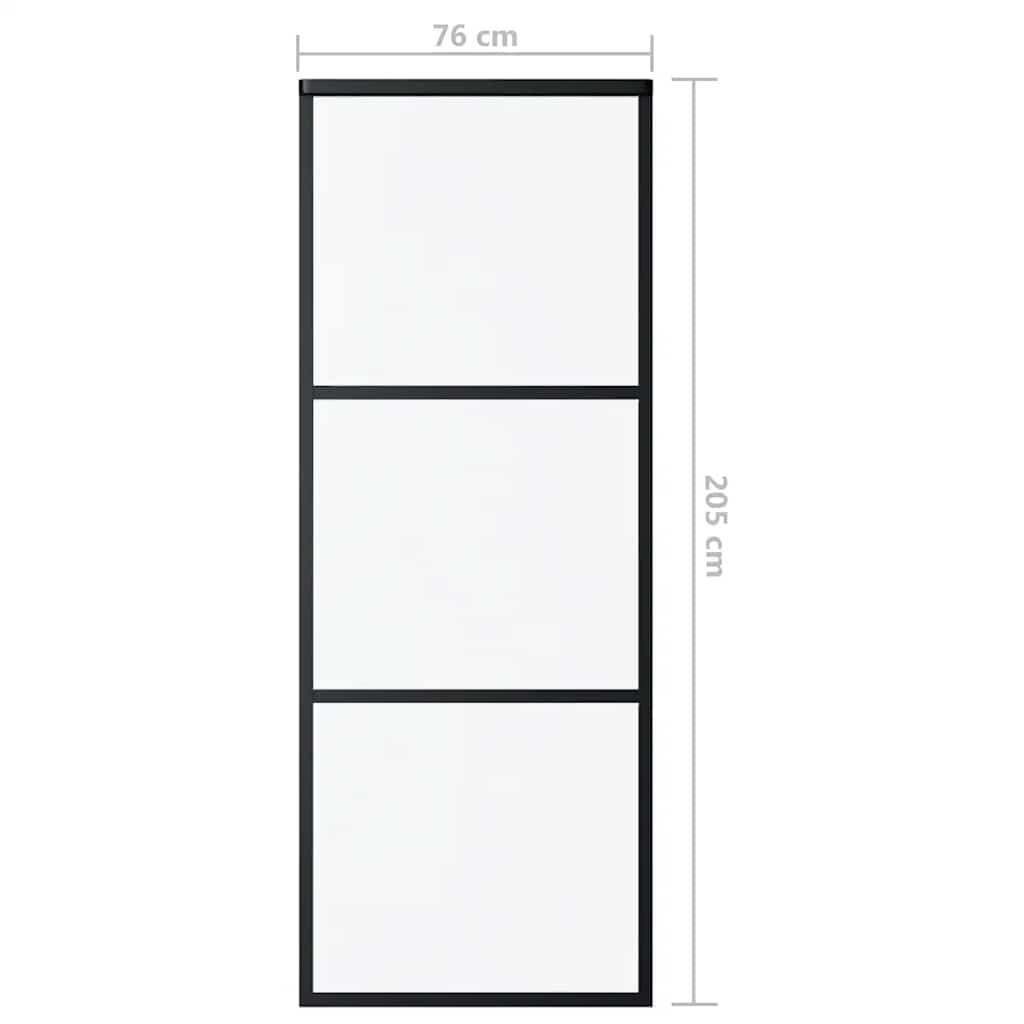 Liukuovi 3-Paneelinen Esg-Lasi Ja Alumiini 76X205 Cm Musta