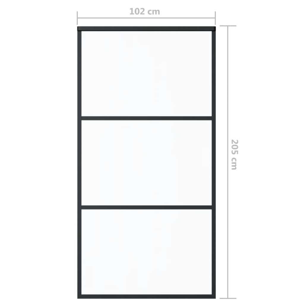 Liukuovi Esg-Lasi Ja Alumiini 102X205 Cm Musta