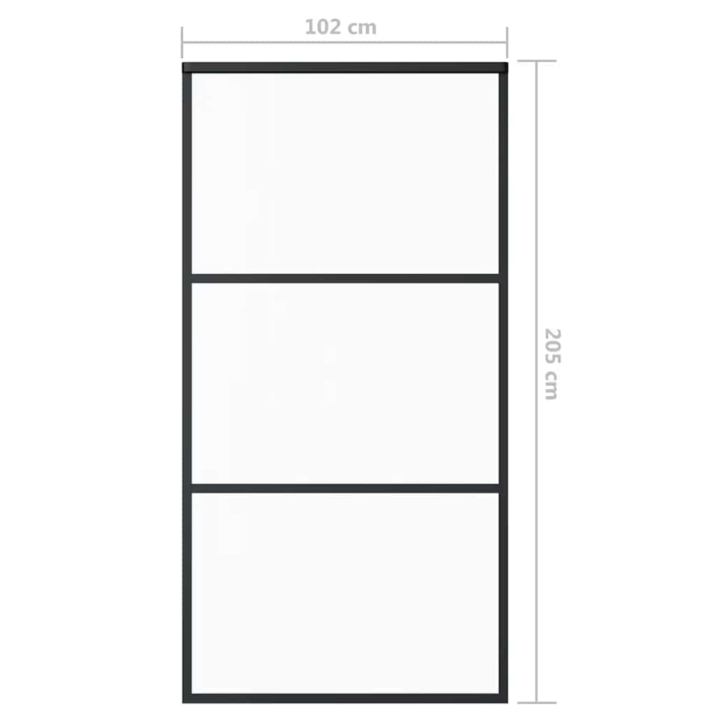 Liukuovi Esg-Lasi Ja Alumiini 102X205 Cm Musta