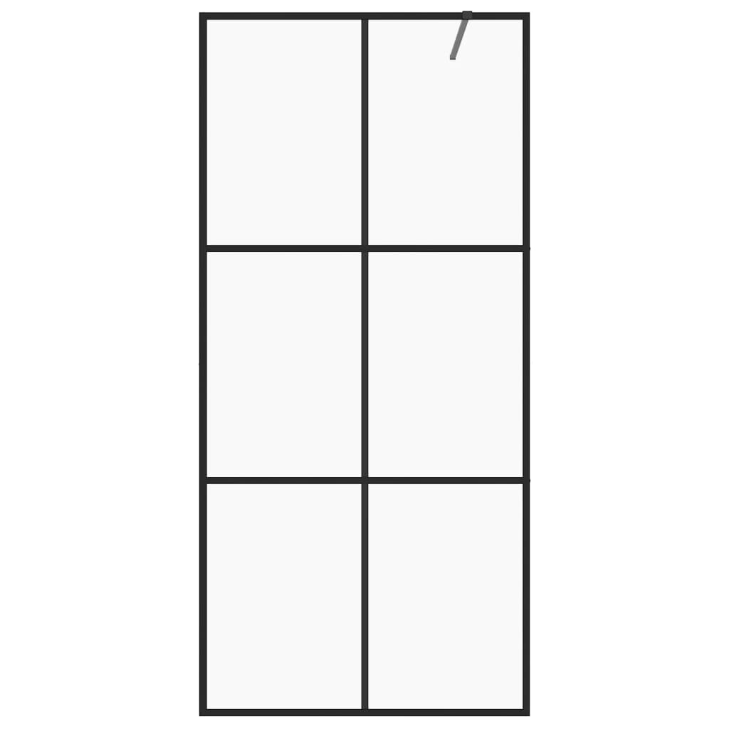 Walk-In Suihkun Seinäke Kirkas Esg-Lasi 80X195 Cm Musta