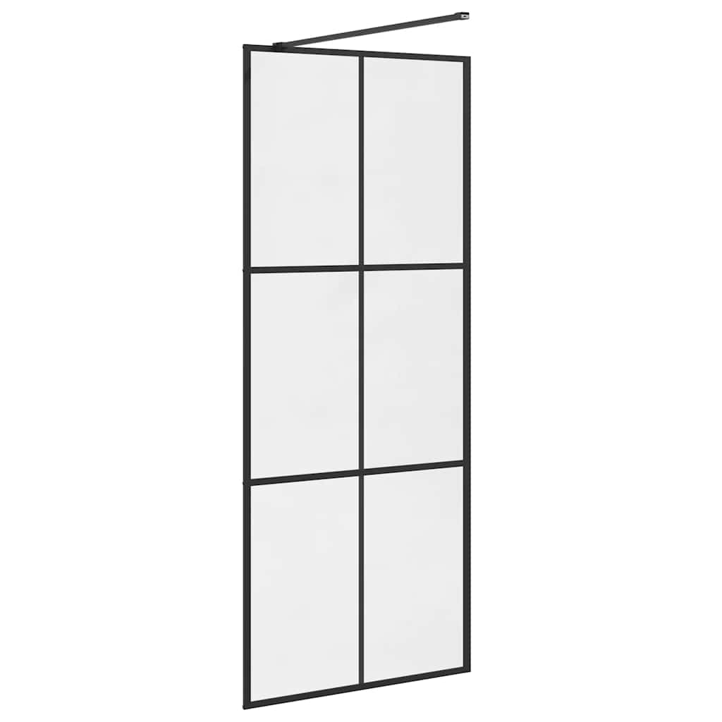 Walk-In Suihkun Seinäke Kirkas Esg-Lasi 80X195 Cm Musta