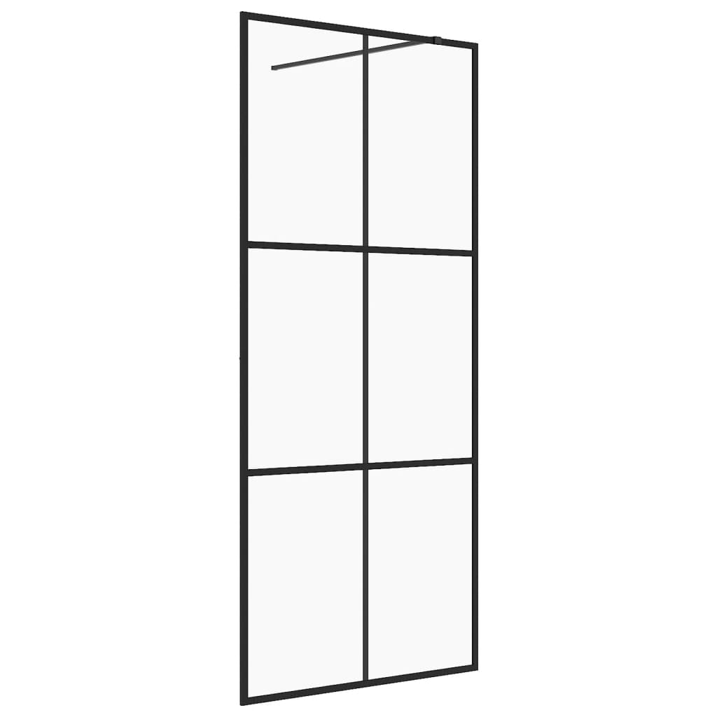 Walk-In Suihkun Seinäke Kirkas Esg-Lasi 90X195 Cm Musta