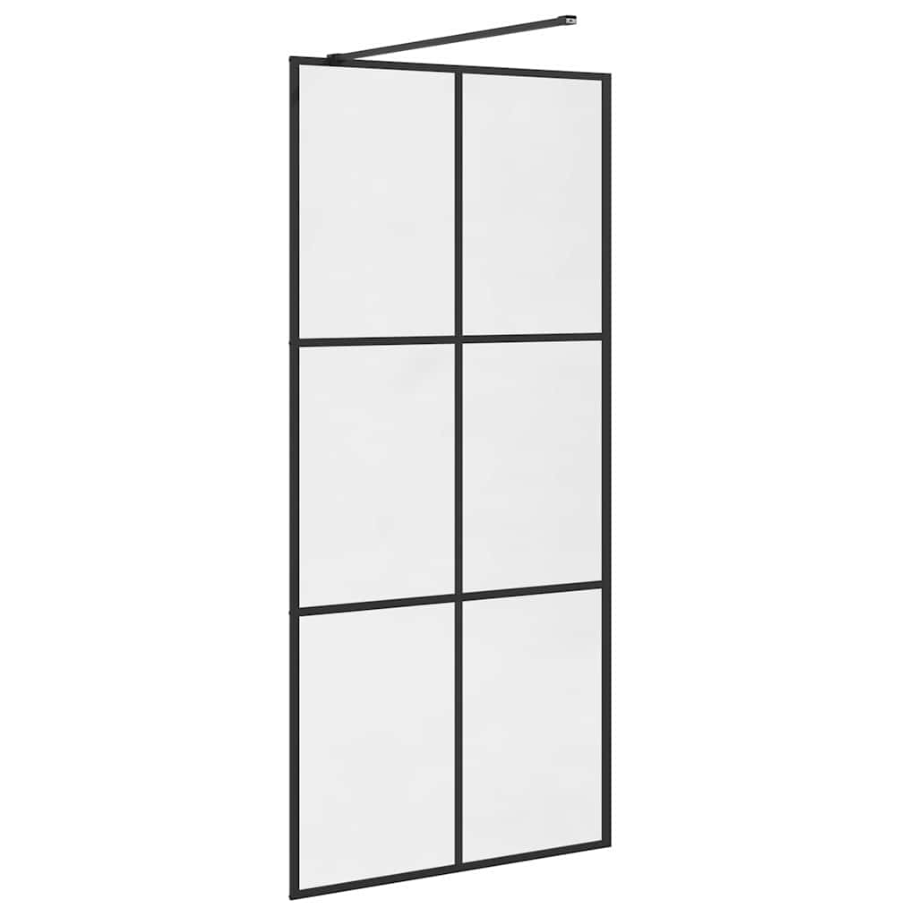 Walk-In Suihkun Seinäke Kirkas Esg-Lasi 90X195 Cm Musta