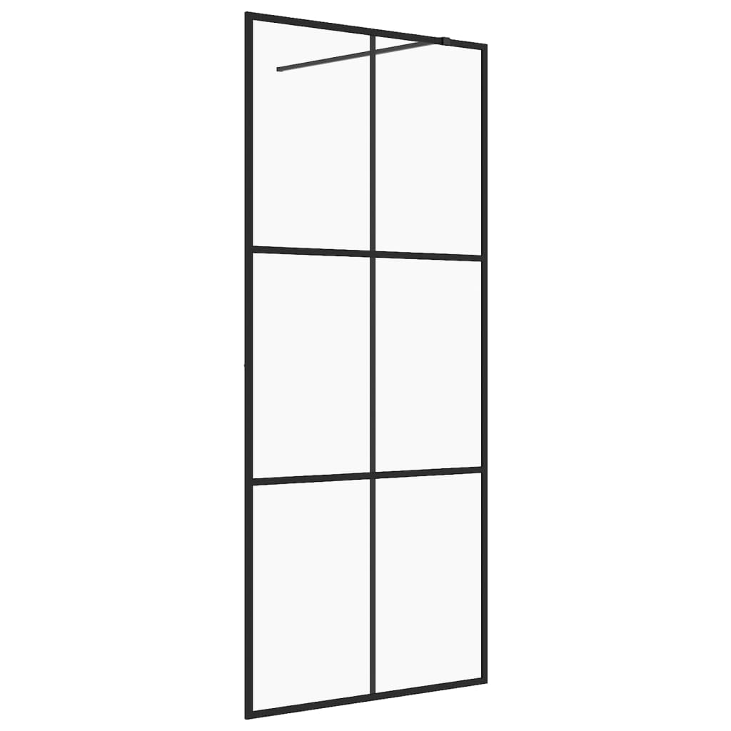 Walk-In Suihkun Seinäke Kirkas Esg-Lasi 100X195 Cm Musta