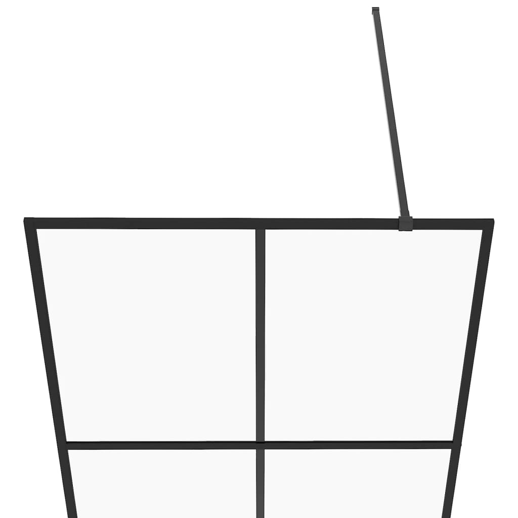 Walk-In Suihkun Seinäke Kirkas Esg-Lasi 115X195 Cm Musta