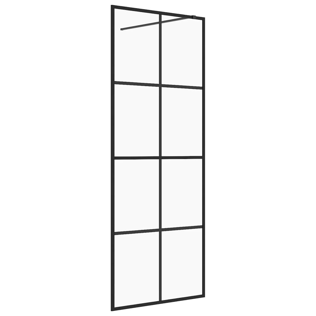 Walk-In Suihkun Seinäke Kirkas Esg-Lasi 80X195 Cm Musta