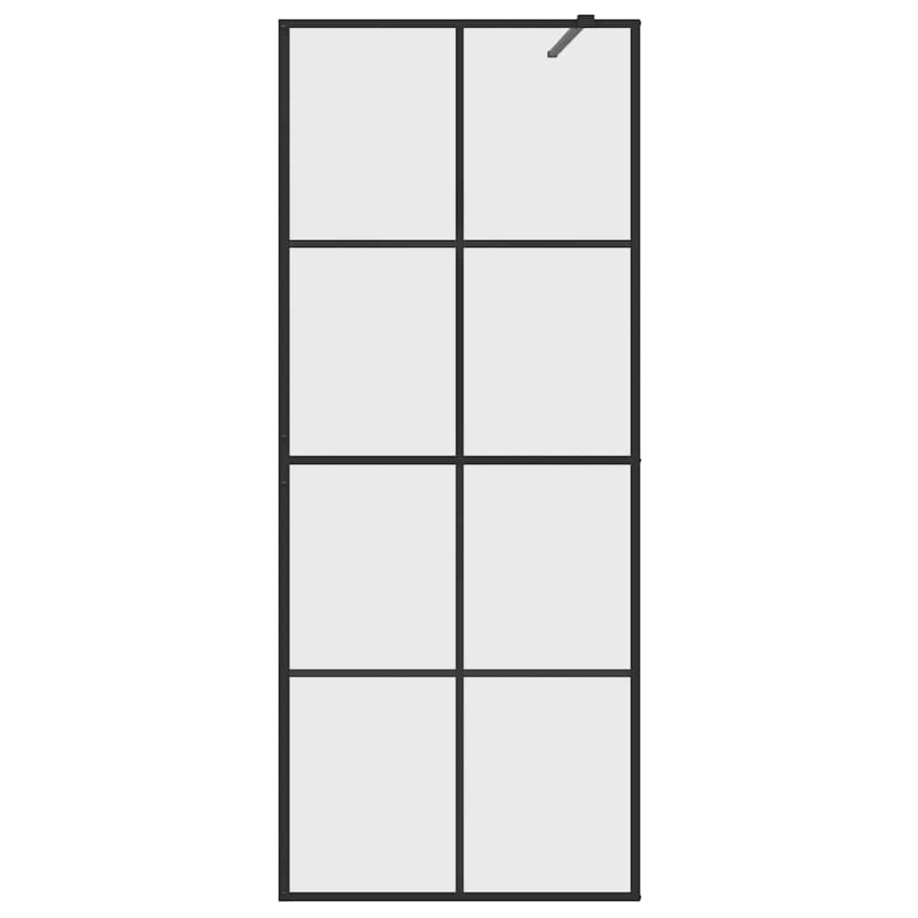 Walk-In Suihkun Seinäke Kirkas Esg-Lasi 80X195 Cm Musta