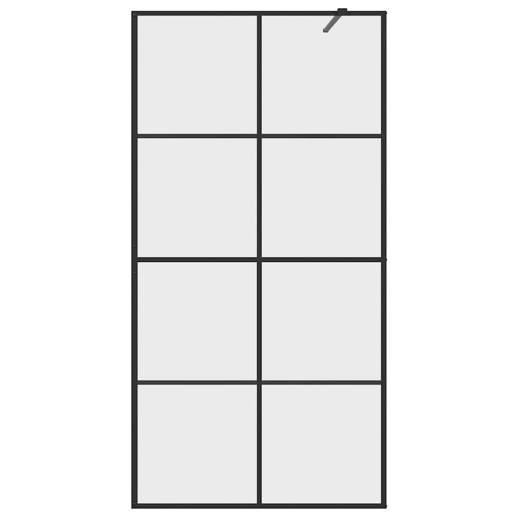 Walk-In Suihkun Seinäke Kirkas Esg-Lasi 100X195 Cm Musta