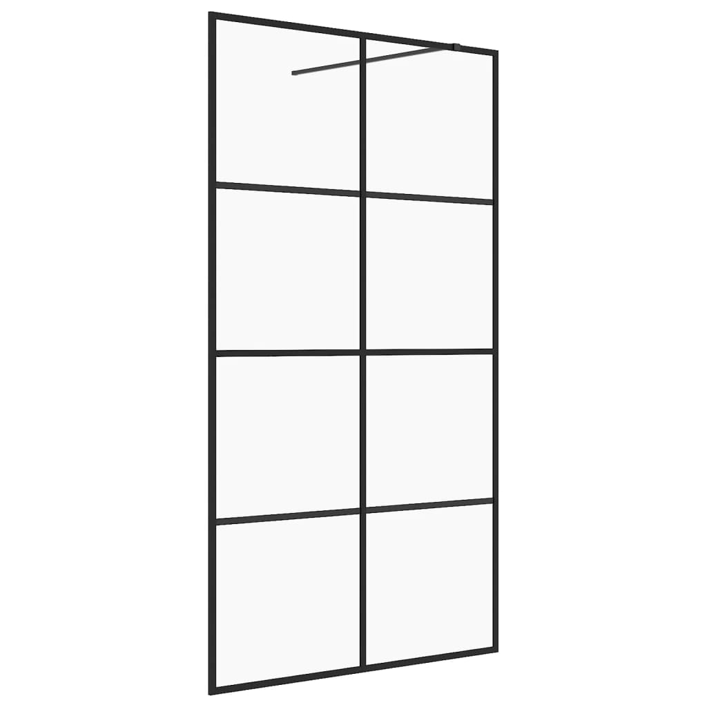 Walk-In Suihkun Seinäke Kirkas Esg-Lasi 140X195 Cm Musta