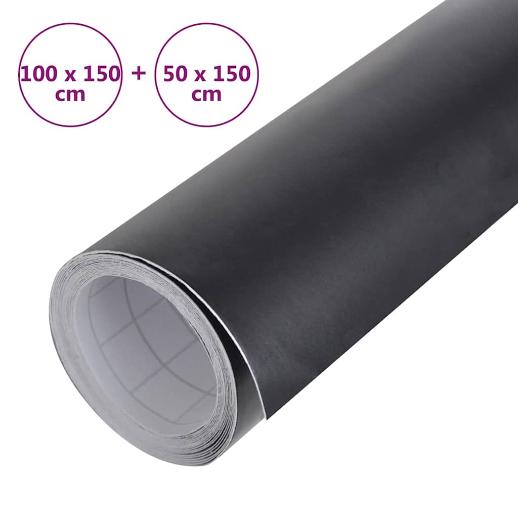 Auton Päällystekalvot 2 Kpl Mattamusta 100X150 Cm + 50X150 Cm