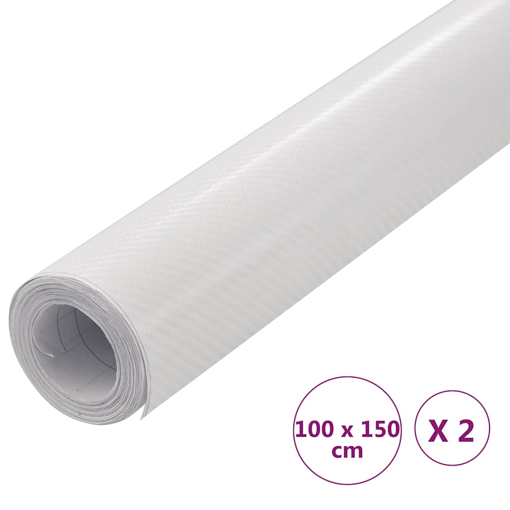 Auton Päällystekalvot 2 Kpl 4D Valkoinen 100X150 Cm