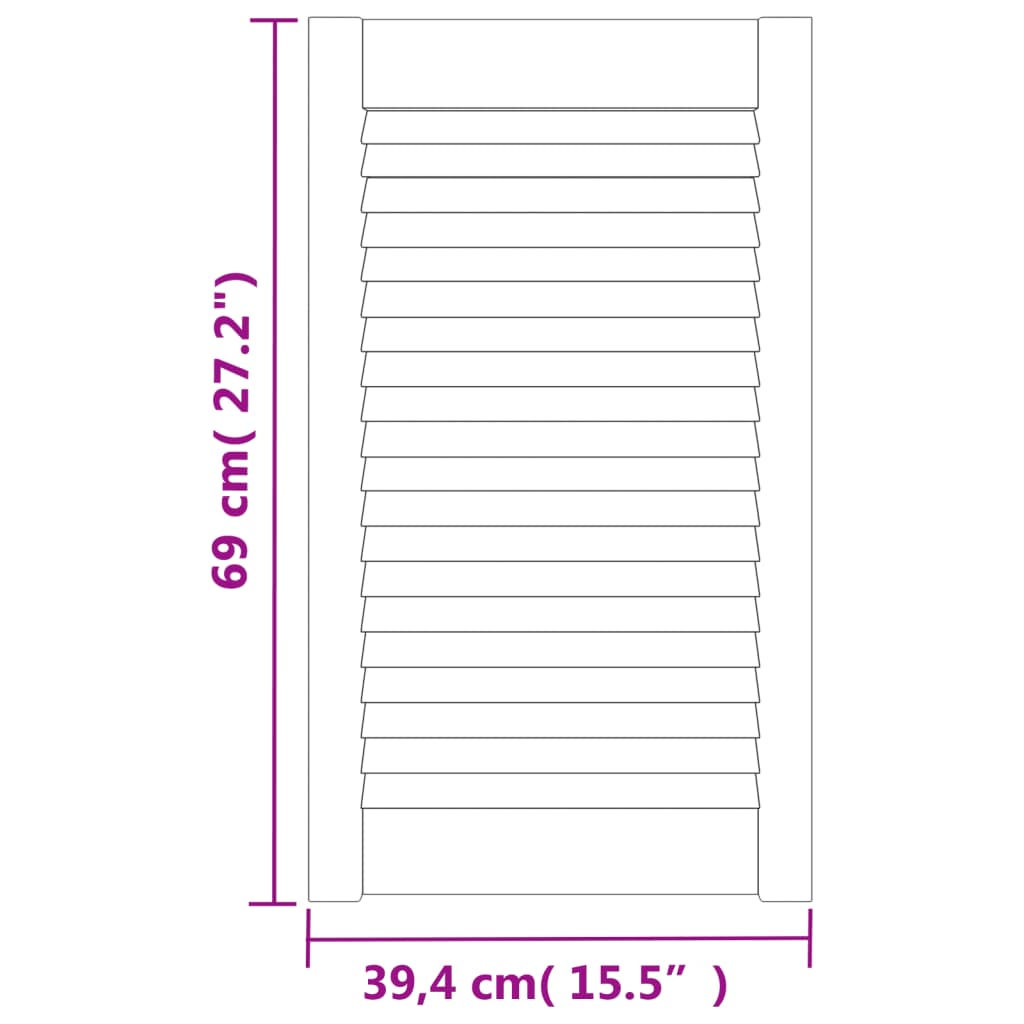 Kaapin Ovet Säleikkömuotoilu 2 Kpl 69X39,4 Cm Täysi Mänty