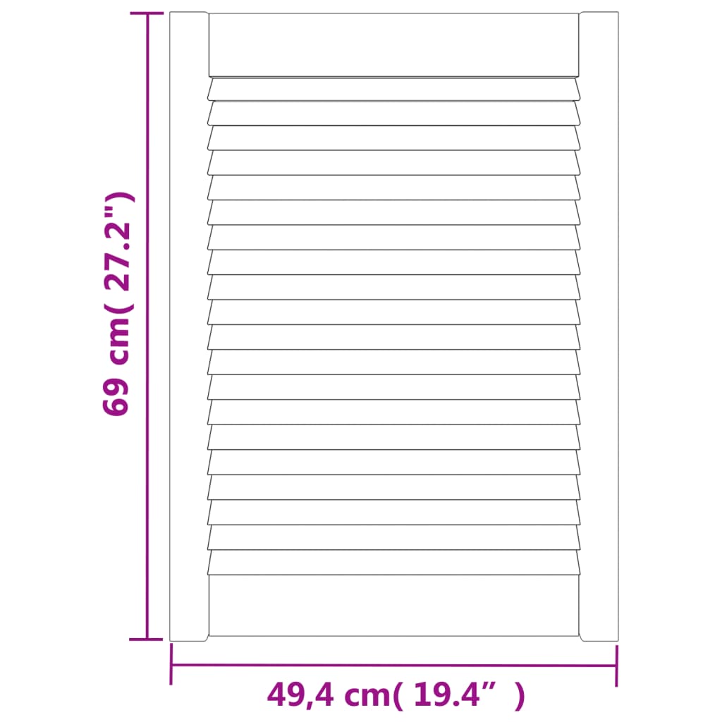 Kaapin Ovet Säleikkömuotoilu 2 Kpl 69X49,4 Cm Täysi Mänty