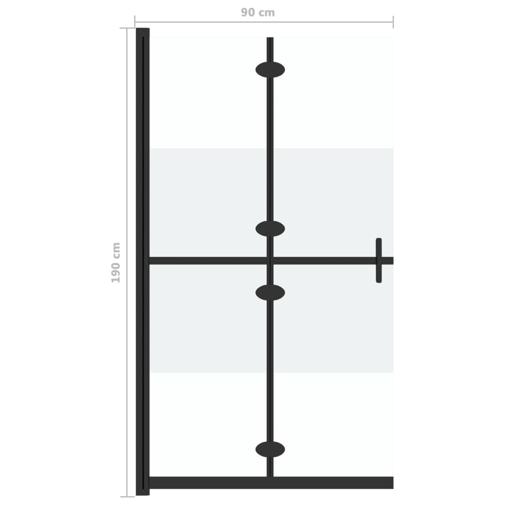 Walk-In Suihkuseinä Kokoontaittuva Esg 1/2 Huurrelasi 90X190 Cm