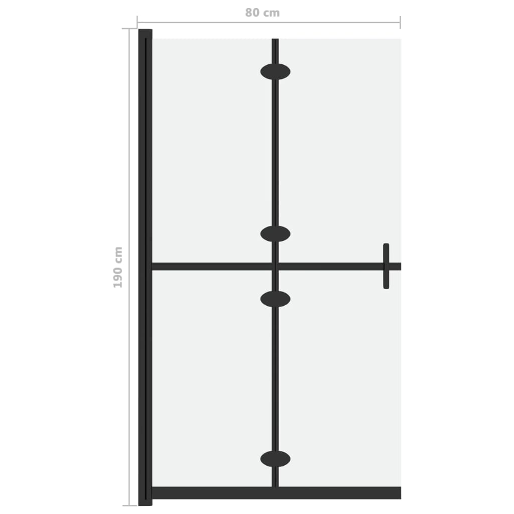Walk-In Suihkuseinä Kokoontaittuva Esg-Huurrelasi 80X190 Cm