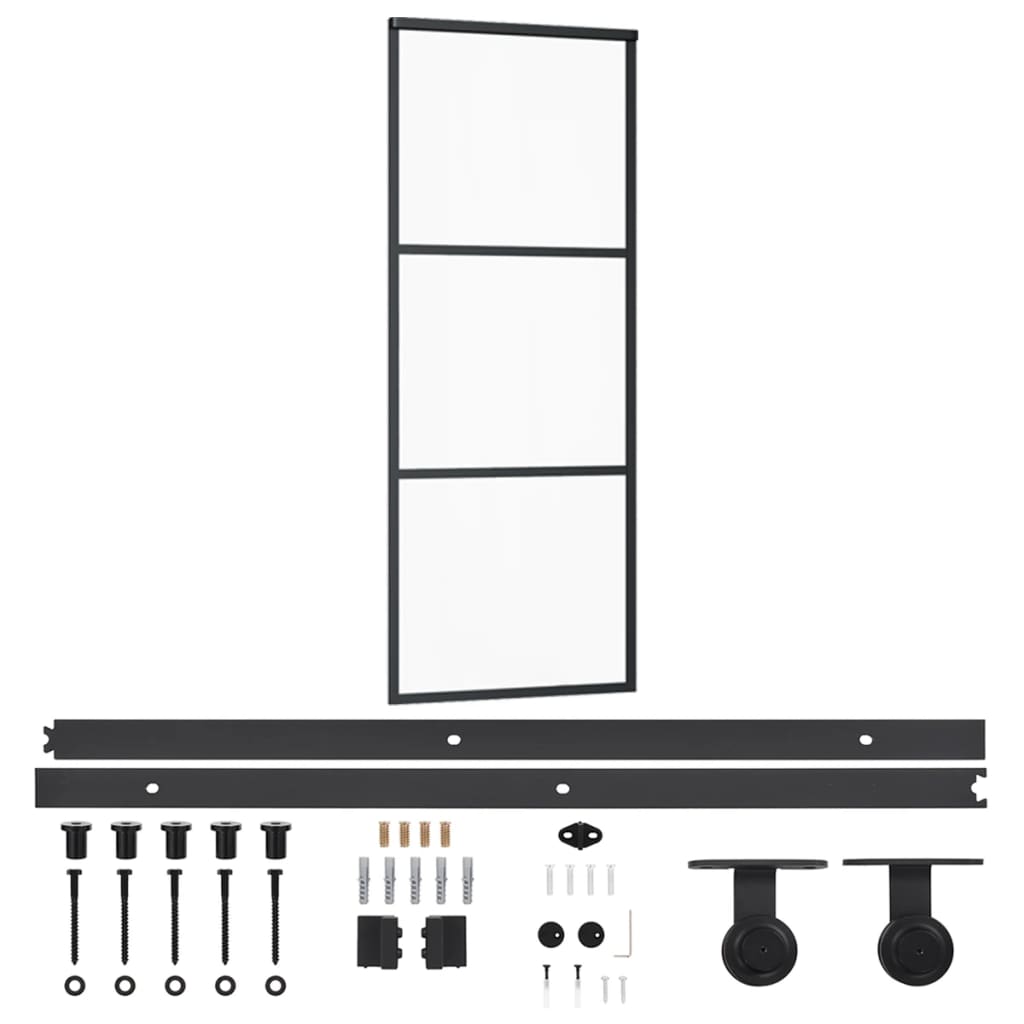 Liukuovi Asennustarvikkeilla Esg Lasi Ja Alumiini 76X205 Cm