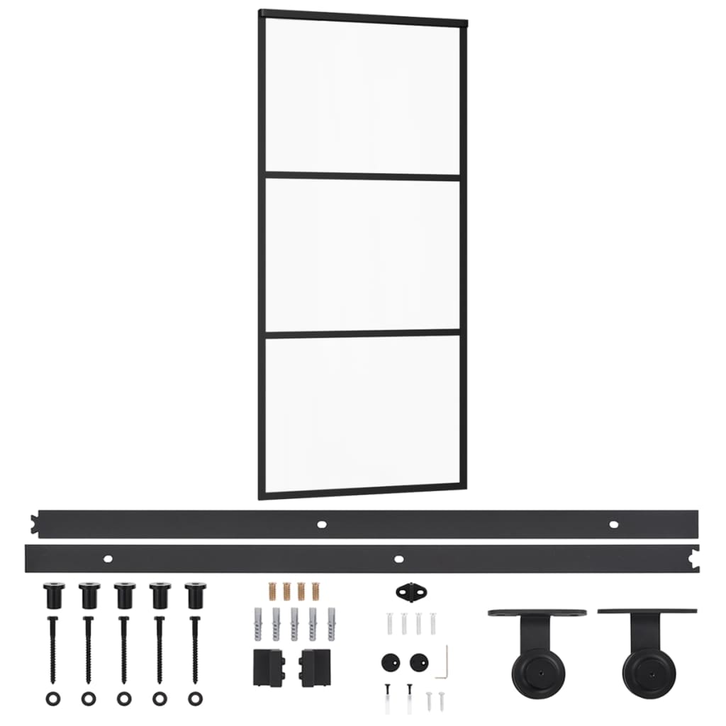 Liukuovi Asennustarvikkeilla Esg Lasi Ja Alumiini 90X205 Cm