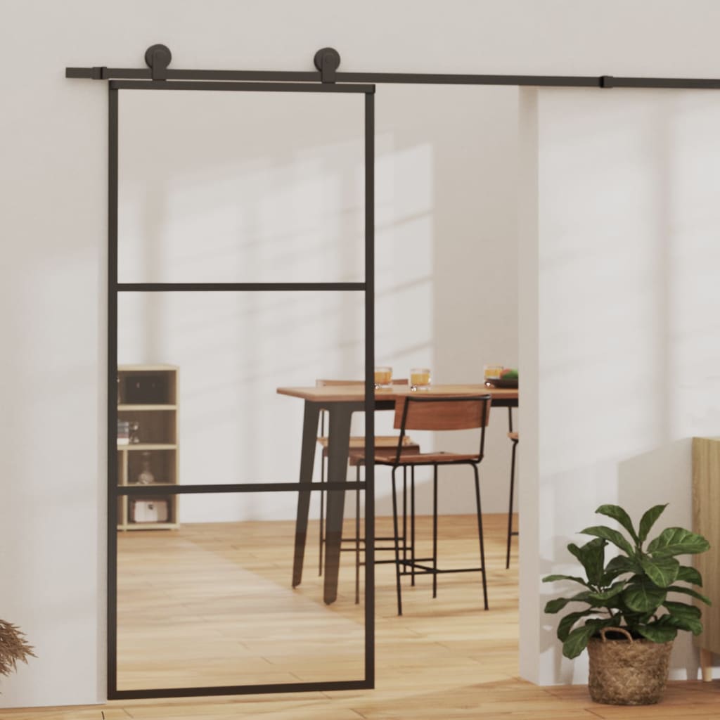 Liukuovi Asennustarvikkeilla Esg Lasi Ja Alumiini 90X205 Cm